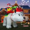 7FT Santa Claus Inflatable Decoration LED Lights Santa Riding Bear Shaking Head Blow Up Model With Music Recording Xmas Party