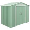 Tuinhuisje, 2 schuifdeuren, ventilatieramen, bodemframe, roestvrij, staal, lichtgroen, 2,13 x 1,30 x 1,85 m