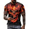 Men's 3D Skull Printed T-shirt 2025 Summer New Men's Round Neck T-shirt Casual Comfortable Hip Hop Pullover Short Sleeve