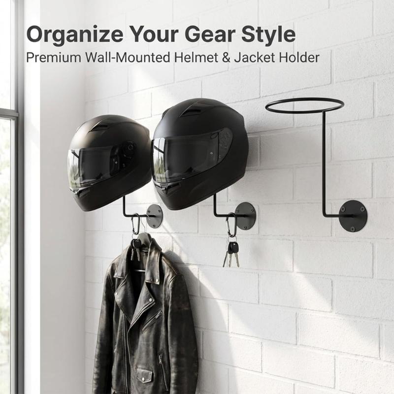 Industrial Styles Iron Wall Hangers For Helmets Caps And Sports Equipment Organization