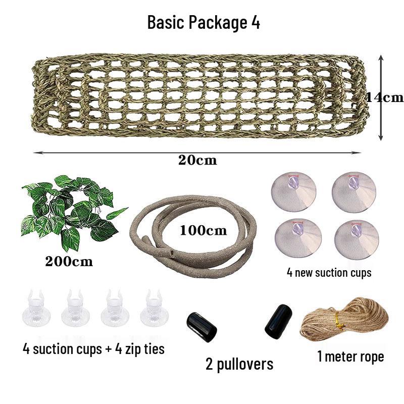 Reptile Hammock & Climbing Vine for Terrariums: Ideal for Geckos, Bearded Dragons, and Lizards - Artificial Plant Decoration