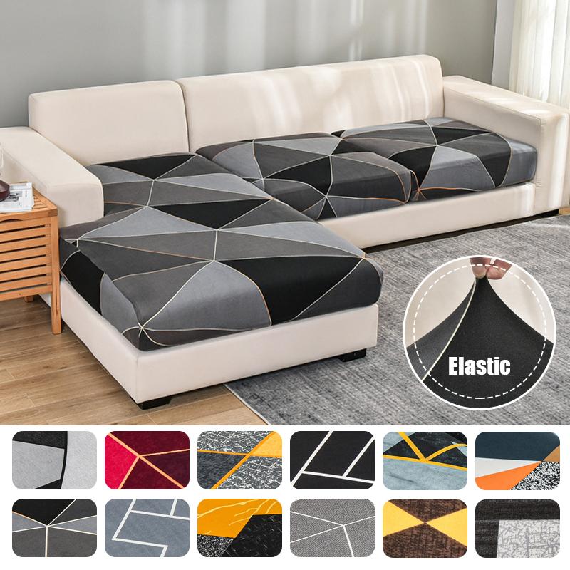 Elastischer Sofasitzkissenbezug für Wohnzimmer Stretch Floral Bedruckt Sessel Couchbezug Ecke L-Form Abnehmbar Staubdicht