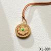 Meier Ancient Method Sand Gold Enamel Inlaid with Diamonds Eight Treasures Rotating Compass Fashion Pendant Chain Necklace National Trend Style