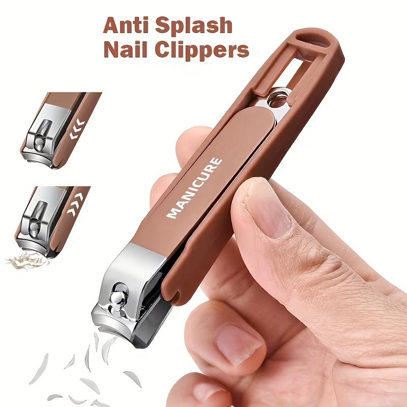 Stainless Steel Nail Clippers Manicure Tools Large Opening Nail Trimmer Anti Splash Design Sharp Edge Christmas Gift