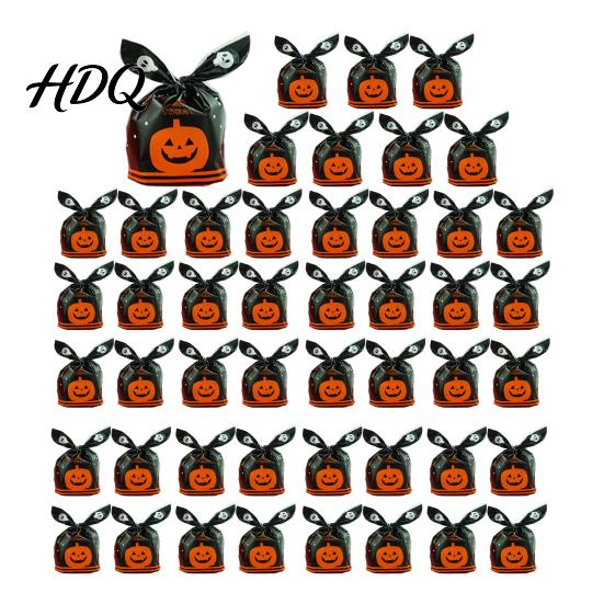 Party Favor Bags for Trick or Treat 48 Pcs Halloween Candy Bags Kids Goodie Cute Rabbit Bunny Ear Pouches Small Plastic Gift Cookie Snack