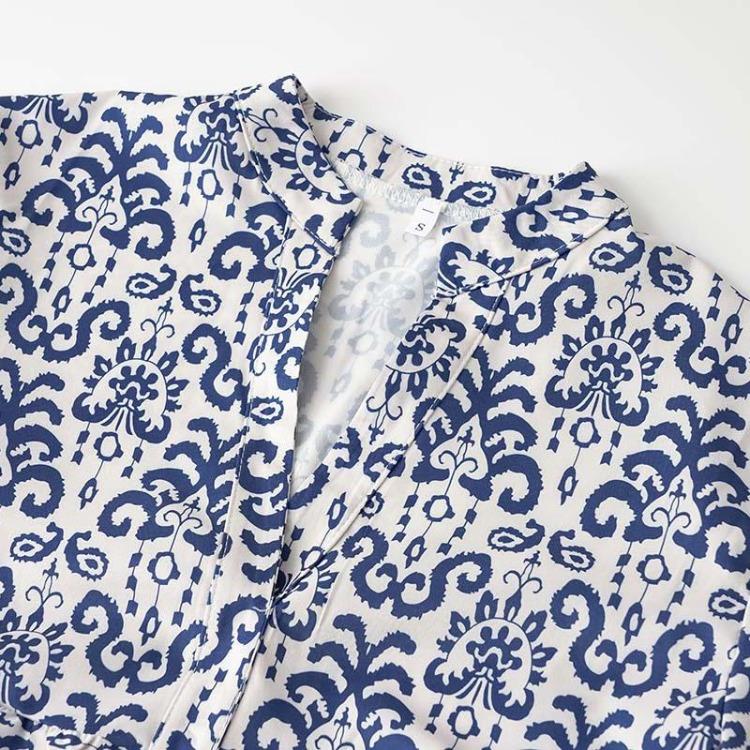 Rochie de vară pentru femei cu talie înaltă, croială A, mânecă scurtă, cu imprimeu etnic, cu șireturi