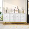 Sideboard, High-Gloss Storage Unit, Gold Handles and Legs, with Shelves. 140×80×40cm