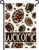 Fall Decor Football Garden Ag 12x18 Double-Sided for Outside, Welcome Autumn Soccer Polka Dot Decor Small Burlap Yard Ag ZZU