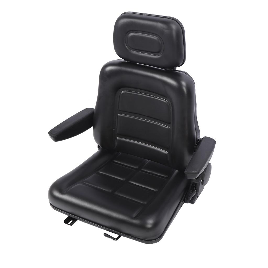 Forklift Seat with Adjustment Switch and Slide Rail 3 Level Adjustable Headrest Seat for Dumper Mower Skid Loader