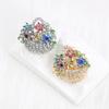 Rhinestone Creative Flower Basket Brooch French Luxury Vintage Pin Fashion Niche High-end Suit Accessories Women's Corsage CLE