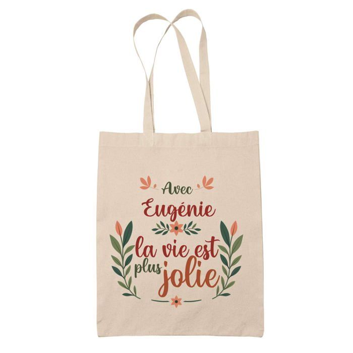 Sac cabas - PLANETEE - Eugénie la vie est plus jolie - Jute - Imprimé en France - Éco-responsable