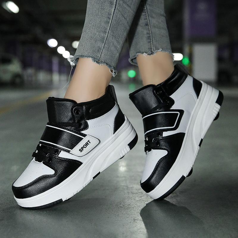 

Кроссовки на колесиках Четырехколесные Взрослые Школьные Роликовые Кроссовки Съемные Детские с Колесами Обувь 34