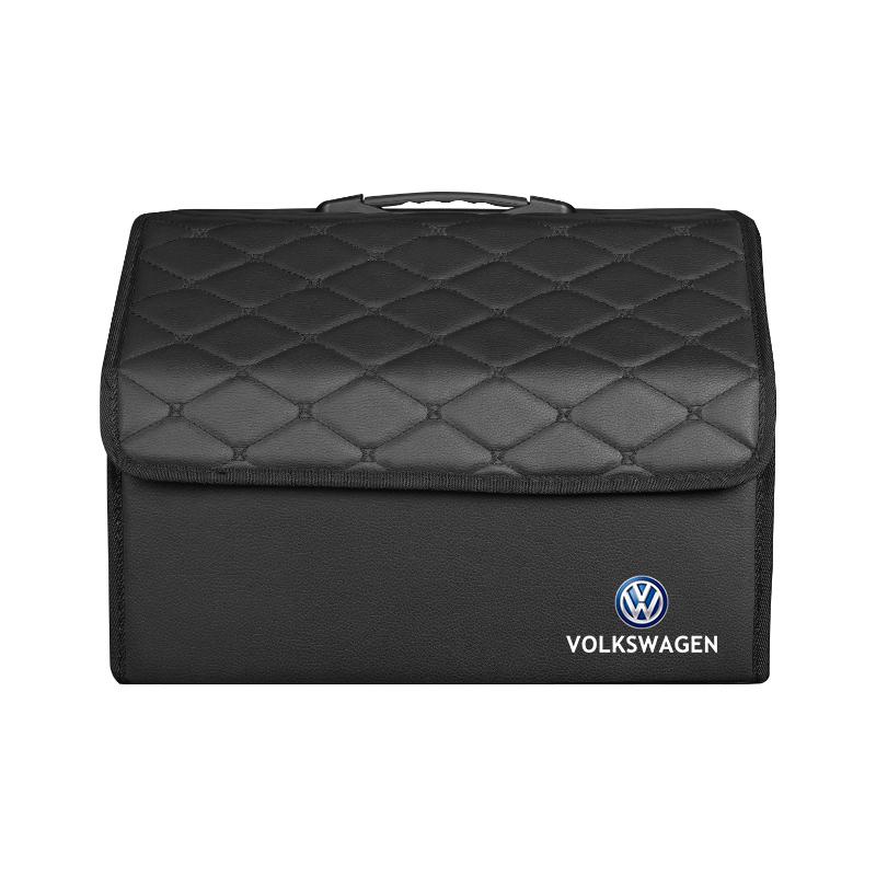 BIG1 Storage Leather Box Trunk Organizer Bag Large Capacity Foldable For VW Golf Polo Tiguan Touran Jetta Passat CC T5 GTI Beetle GTD