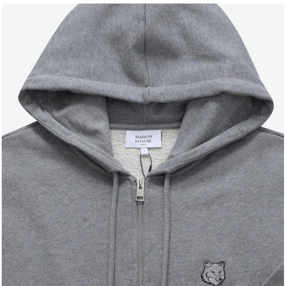 Maison Kitsune Mm00714km0321 H131 Kräftiger Fuchs Kopf Aufnäher Herren Kapuzenpullover Reißverschluss