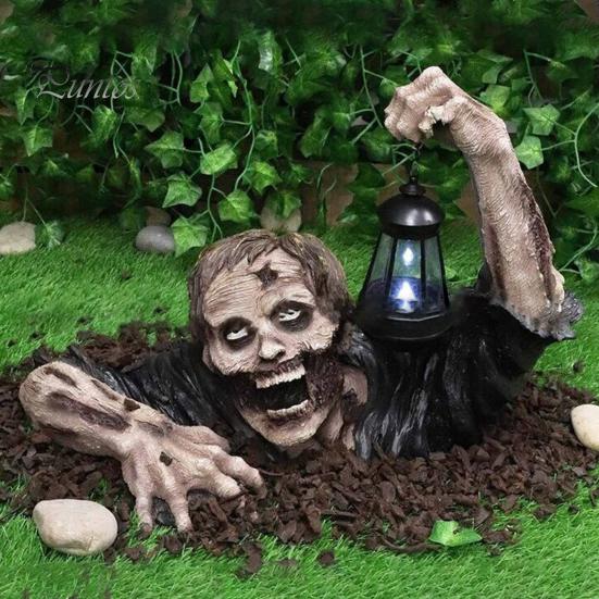 Zombie Lantern Resin Crafts Adornos de jardín Decoración del patio al aire libre Zombie Lantern Resin Crafts Adornos de jardín Decoración del patio al aire libre