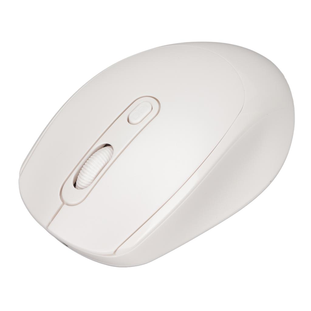 Wireless Mechanical Mouse Ergonomic Design 3 Level Adjustable DPI 1600DPI 2.4G USB Rechargeable MouseWhite