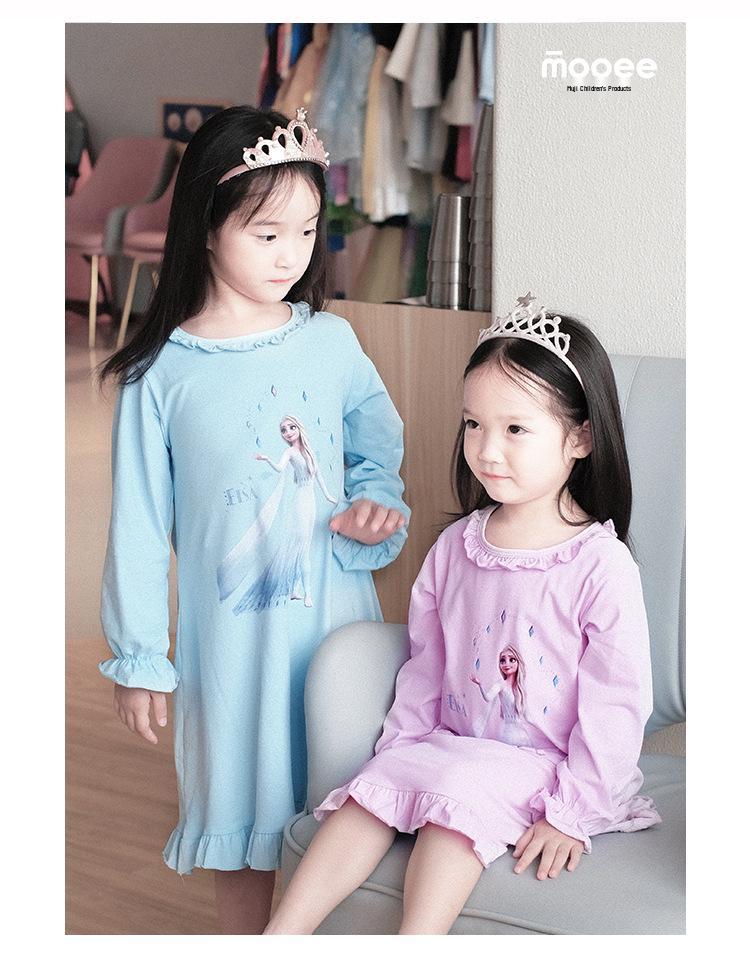 Elsa Fairy Cute Cotton Pajamas for Girls: Long Sleeve Air Conditioning Wear Set