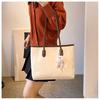 Large Capacity Faux Leather Tote Bag for Women Fashionable Commuter Shoulder Handbag CLE