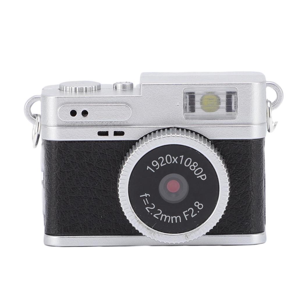 Small Keychain Camera 1080P 2MP 0.96in Color Screen 32GB Memory Card Retro Digital Camera with 4 Filters and LED Flash