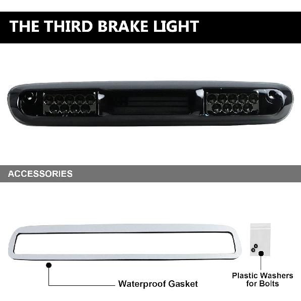 Tresound LED Third 3rd Brake Light for 2007-2013 Chevy Silverado GMC Sierra 1500 2500 3500 HD Classic, Rear Cargo Lamp High Mount Stop light