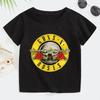 T-shirt Rock Band Gun N Roses pour enfants 3T~14T Garçons et Filles Musique Manches Courtes Hauts Vêtements Décontractés en Coton pour Enfants