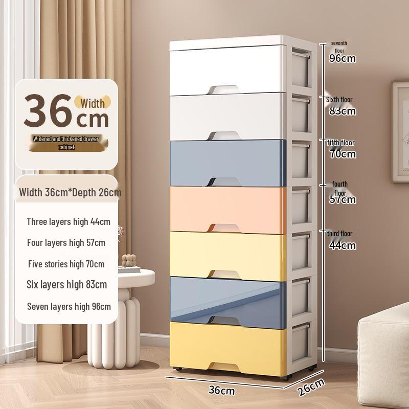 Five-Drawer Plastic Storage Cabinet for Household Organization