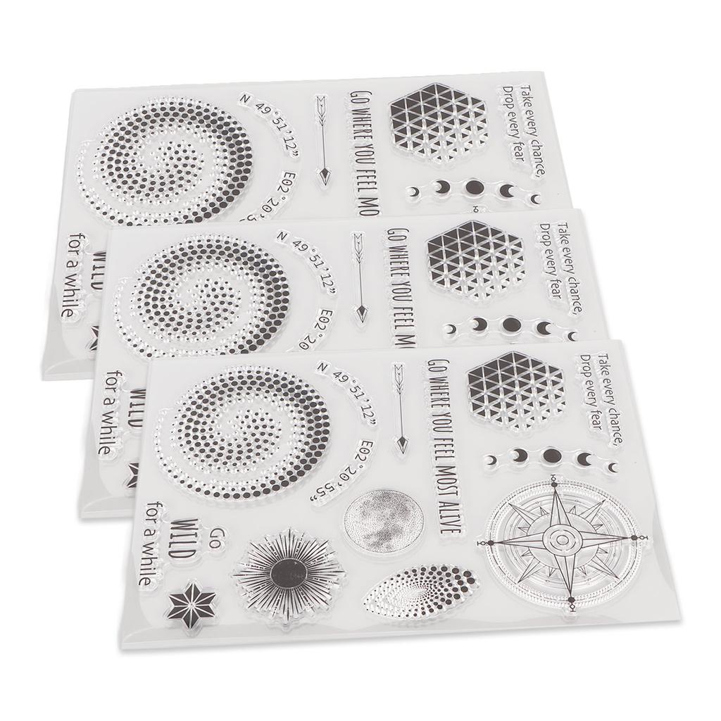 3pcs Clear Stamp Reusable  Scrapbook Handbook Album Decorative Transparent Stamp Paper Crafts Han