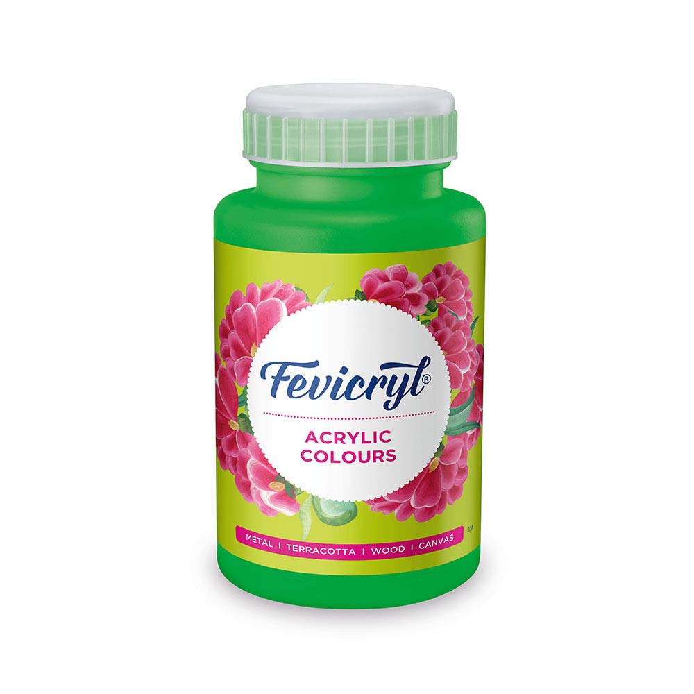

Fevicryl Acrylic Colour Light Green 500ml Art Paint for Canvas Wood Leather Metal DIY Craft Projects School Hobby Use