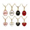 Micro Zircon Love Heart Pendant Necklace Chain Pendant Drops Paint FE Letter Pendant Necklace Copper Chain Zircon Necklace