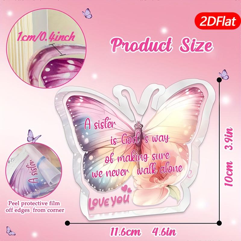 Butterfly Acrylic Keepsake with Sisterly Inspirational Quote, Women's Birthday Gift, Perfect for Friends, Unique Sisterly Inspirational Gift
