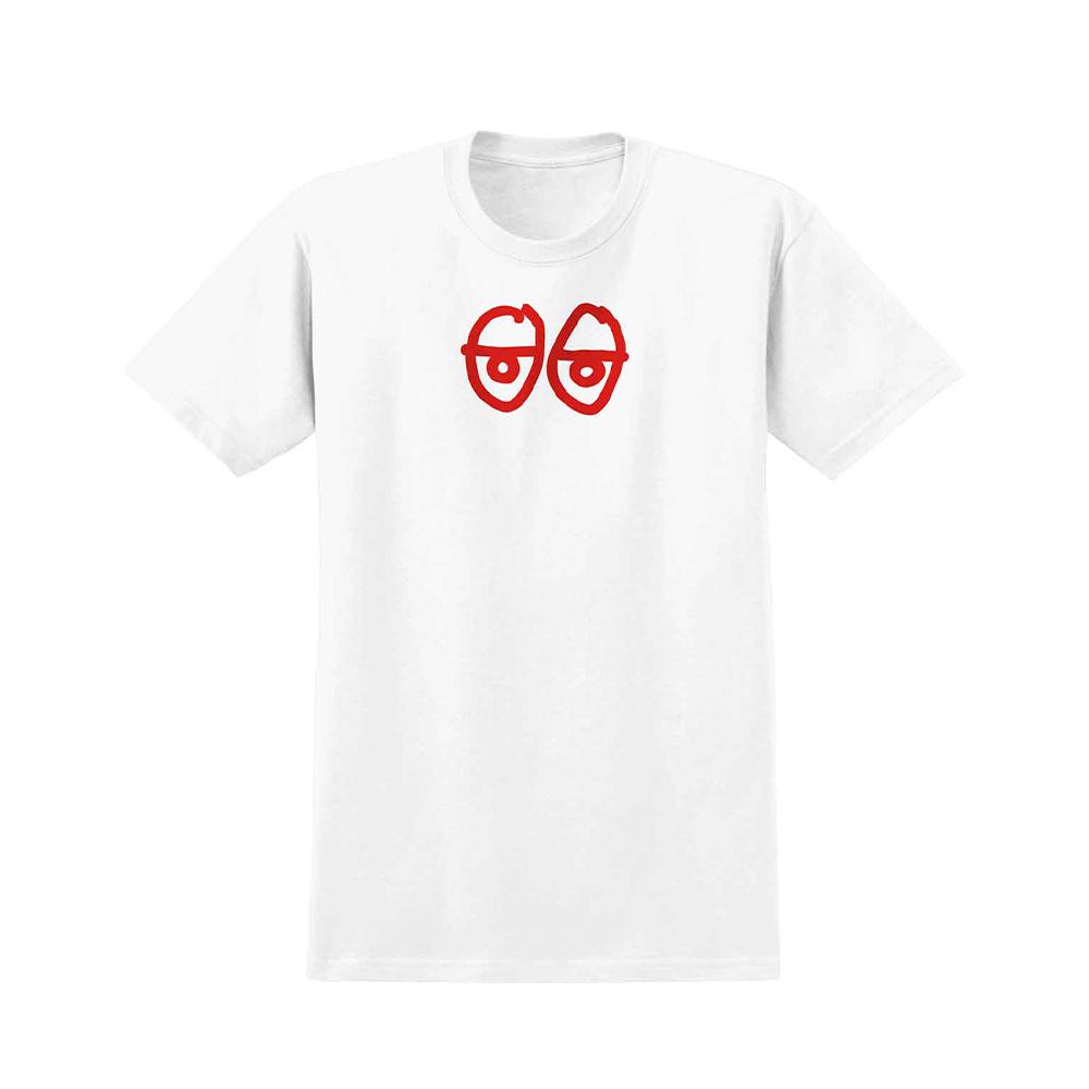 Keulukideu Eyes Raw Lg S/S T-Shirt - White (Red Print) 51023041L