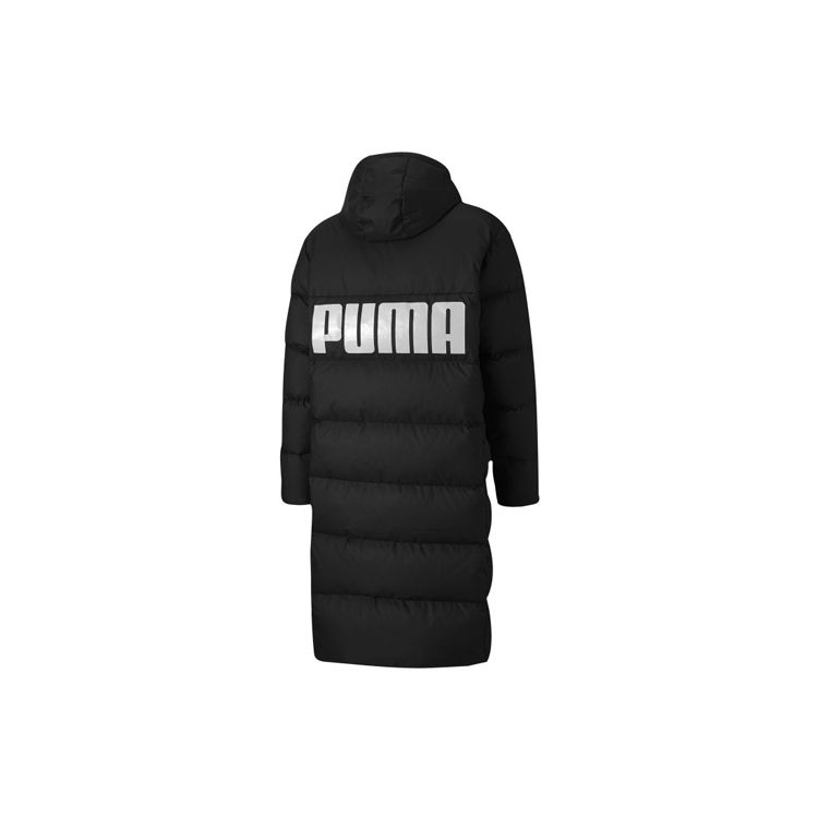 Puma Dlouhá oversized péřová bunda s logem a kapucí pánské svrchní oblečení černá 585403-01