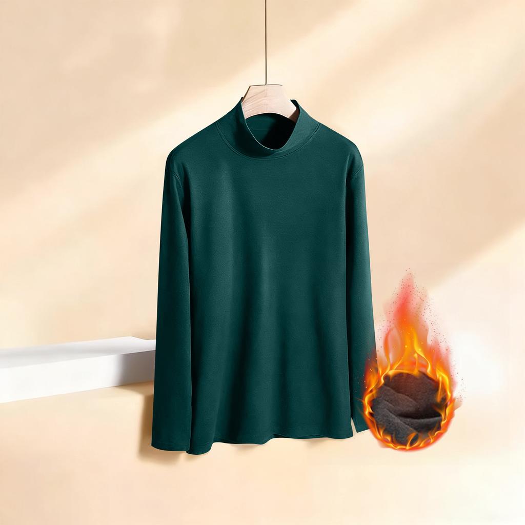 Damen Winter Deutsches Samt Langarm-T-Shirt Warmes Unterteil
