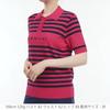 Admiral Golf Women's Classic Striped Knit Half Sleeve Polo Shirt ADLA451, Rose Pink