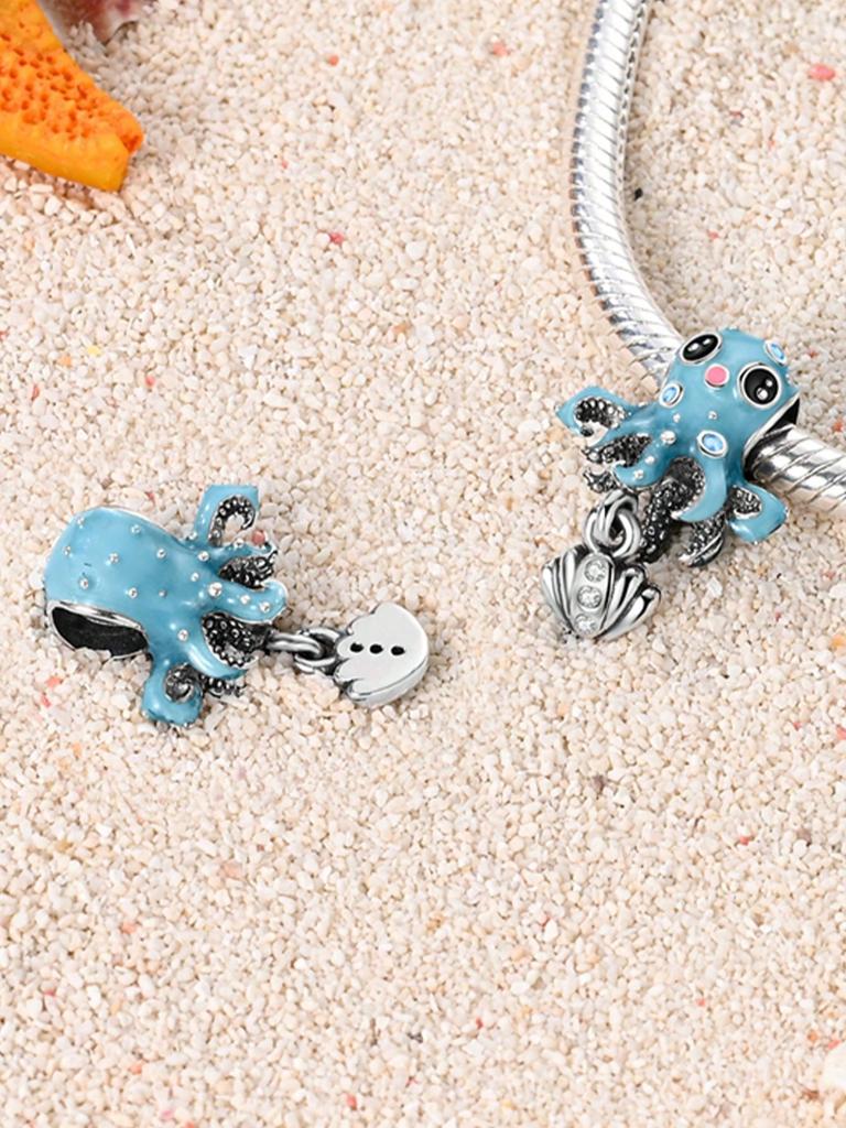 Charms Plata Ocean Crab Octopus Beads Charm Copper Plated Fit Charms Copperoriginal Bracelet For Jewelry Making Diy Charm