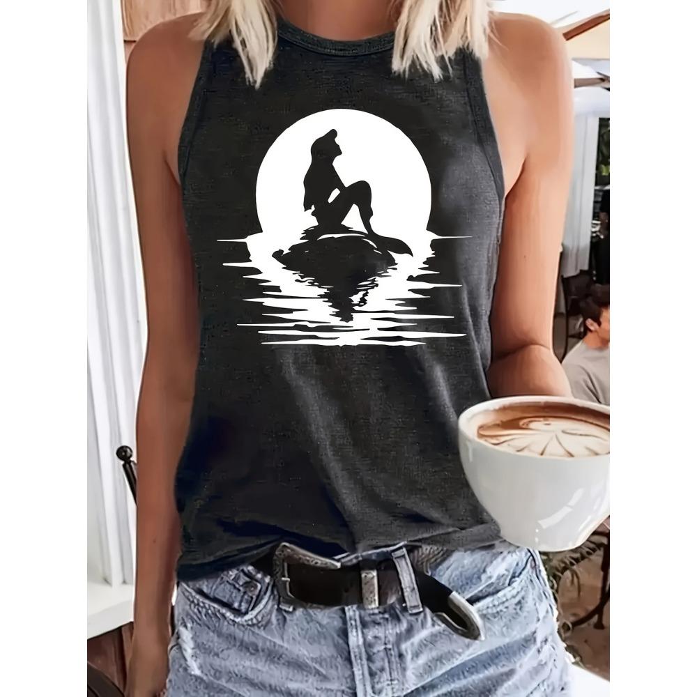 

Женская майка с принтом мультяшного кота, летняя повседневная женская футболка без рукавов, городская уличная женская модная майка 5XL