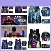 Messi Football Star Printed Backpack Set For Kids Oxford Cloth Material
