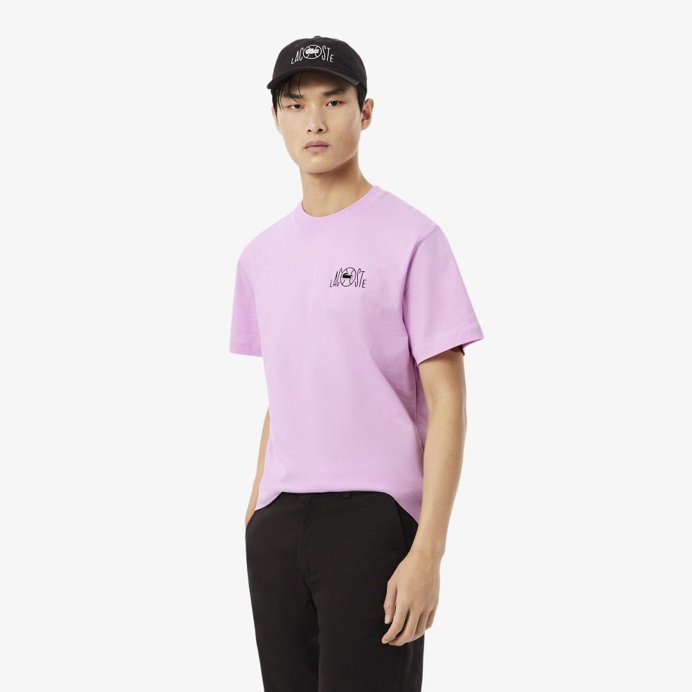 [lacoste] Мужская футболка с коротким рукавом и графическим принтом  Теннисный корт  TH2197-56GZ4H 3