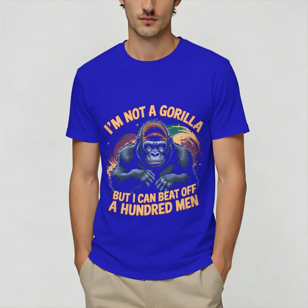 Born Forced To Wipe Funny Gorilla Cotton Tshirt For Unisex Summer Vintage Tshirts Hippie Tees Oversized Pattern Clothing