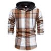 Camisas clásicas retro a cuadros para hombre, chaqueta de manga larga con capucha, camisa informal a cuadros para hombres, camisas de trabajo ligeras