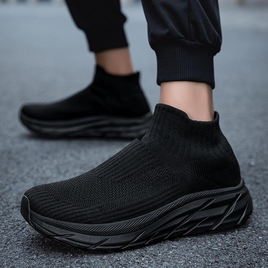Men's Casual Sneakers Breathable Mesh Socks Shoes Fashion Sport Running Shoes Ankle Boots Slip-on Tennis Loafers For Women