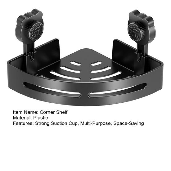 Triangel Sugpropp Hörnhylla Hörnduschkorg Utan Borrning Badrumsförvaringshylla med Dräneringshål för Toalettartiklar och Köksburkar