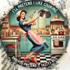 Vintage Iron Wall Art Kitchen Rules Round Metal Sign Home Decor