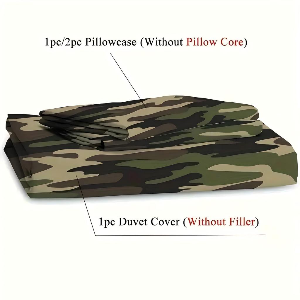 Camouflage 3D-gedruckter Bettbezug Weich Bequem Atmungsaktiv Bettwäschebezug Kissenbezug Luxus Heimtextil Kind Erwachsener Bettdeckenbezug