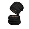 Warm Outdoor Knitted Hat And Scarf Set With Letter Decoration For Season Cold