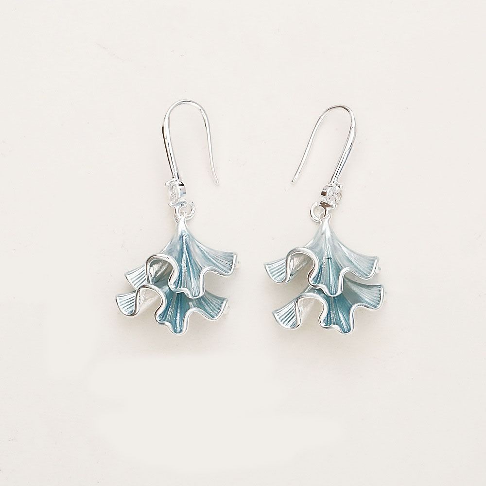 Retro Ginkgo Ear Pendant Synthetic Rhinestone Sweet Earrings Jewelry Elegant Ginkgo Earrings  Gift