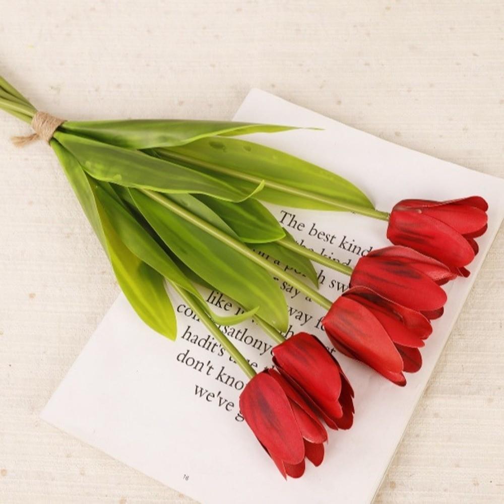 Realistic Simulation Big Tulip Real Touch Faux Tulip Branch Fake Flower  Dining Table