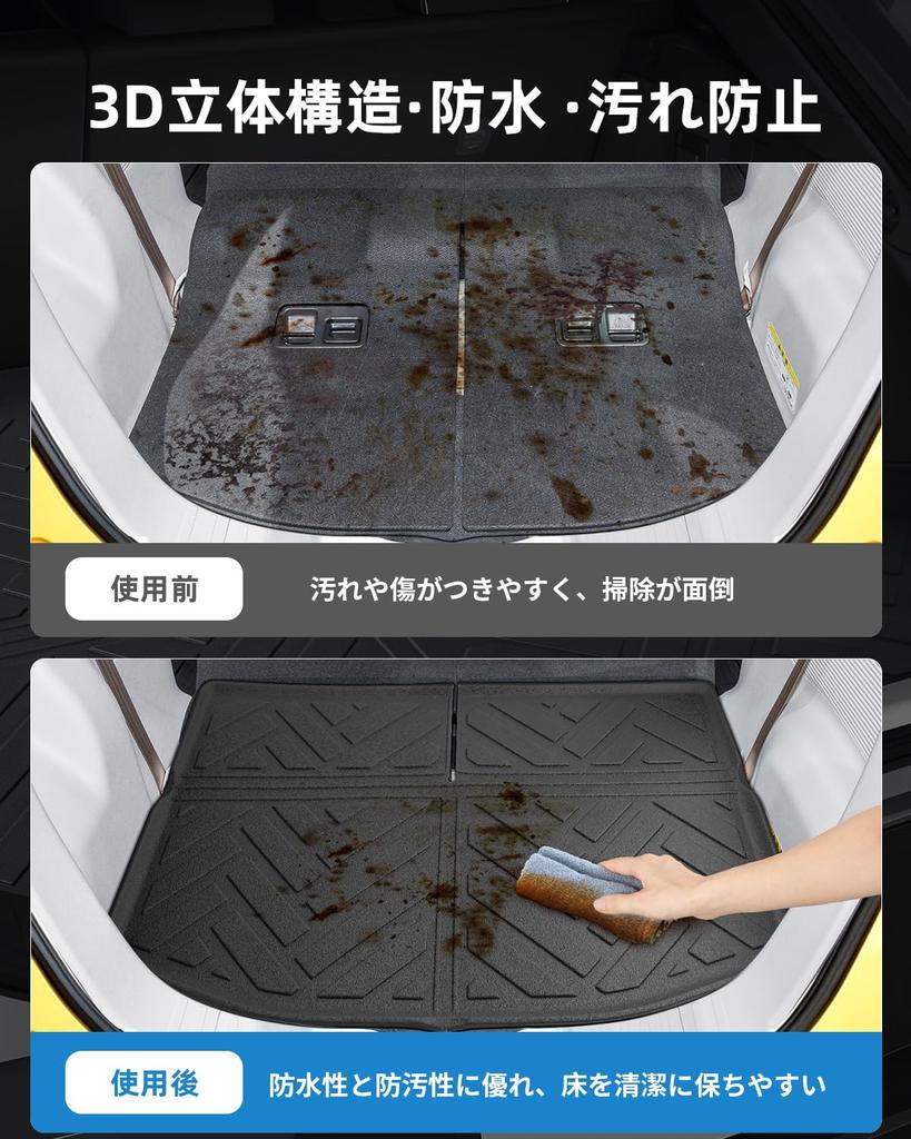 LANGBEAN Honda NBOX Luggage Custom NBOX 3D Waterproof TPE Easy and Interior Custom Parts JF5/JF6 Mat, Compatible, Non-Slip Mat, Installation,