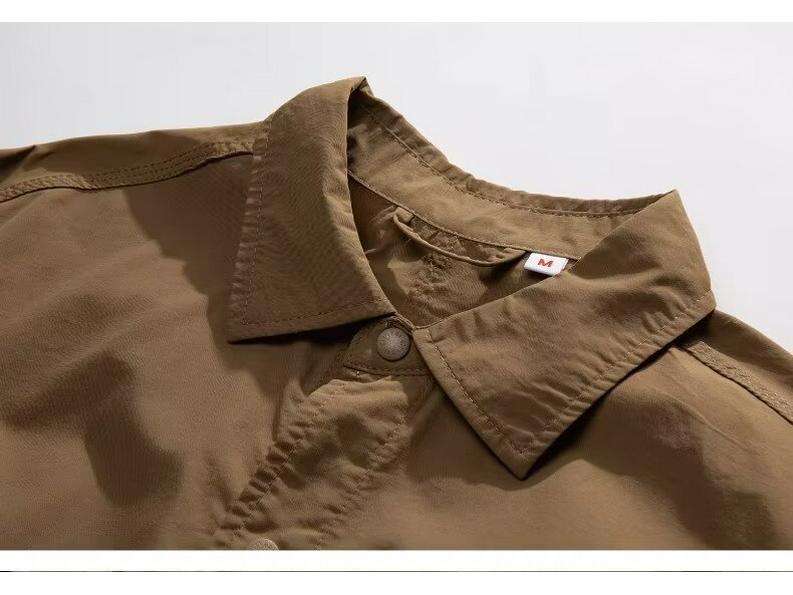 Tide Brand Summer New Ultra-Thin Quick-Dry Japanese Workwear Short-Sleeve Retro Loose Shirt