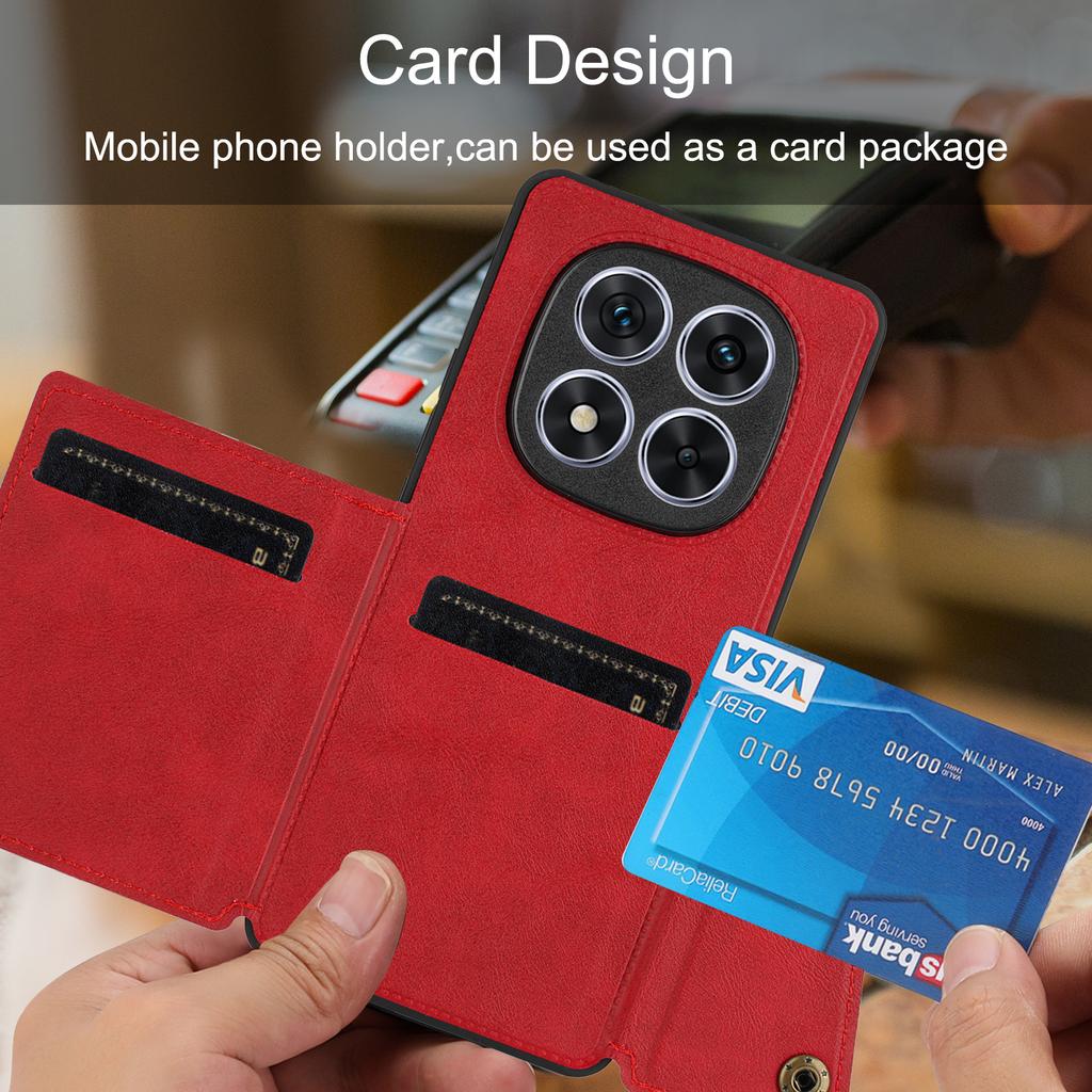 For Xiaomi Redmi Note 14 Pro+ 5G Case Card Slots Kickstand Leather+TPU Phone Cover